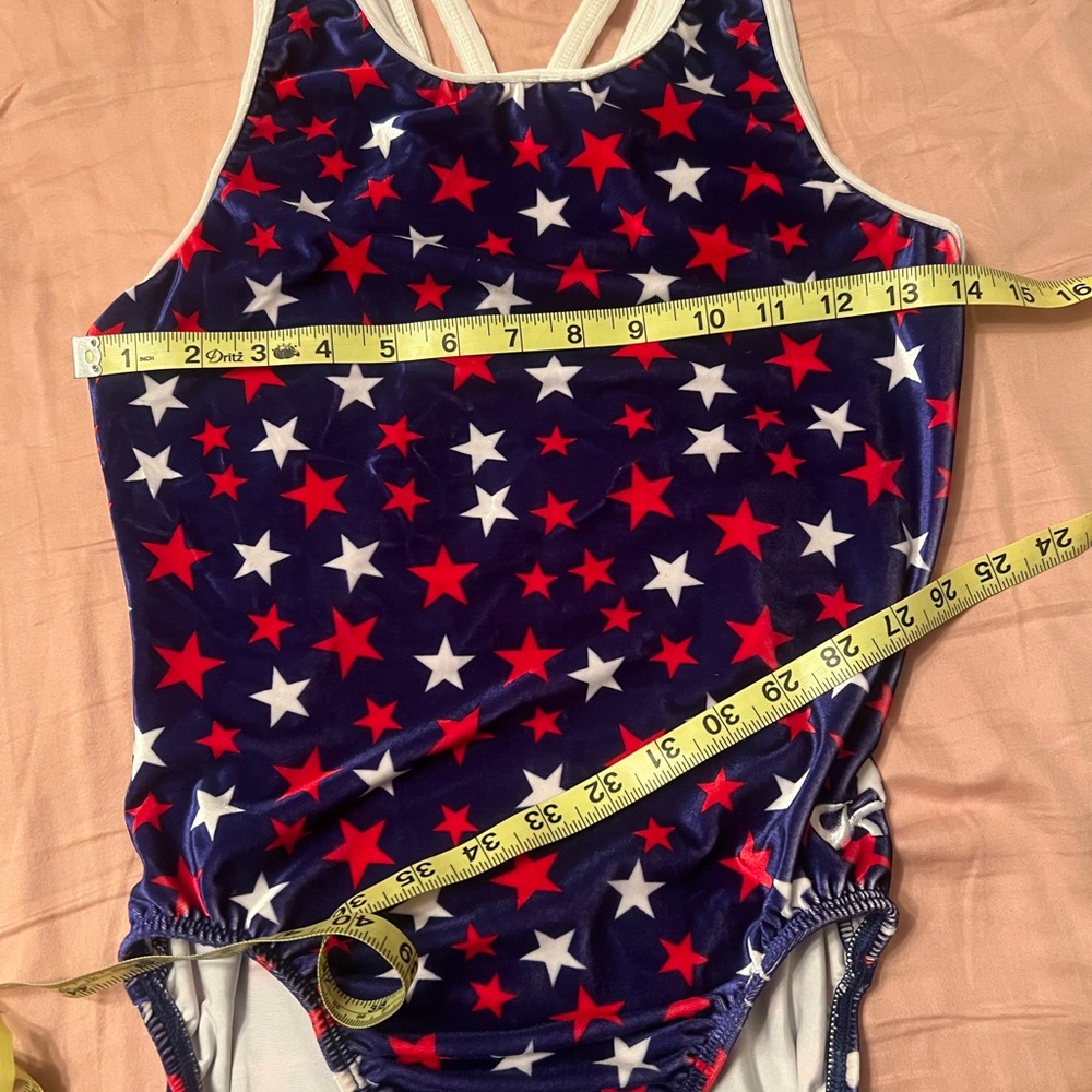 Navy Star Print One-Piece Swimsuit - Red & White Stars - Picture 8 of 16